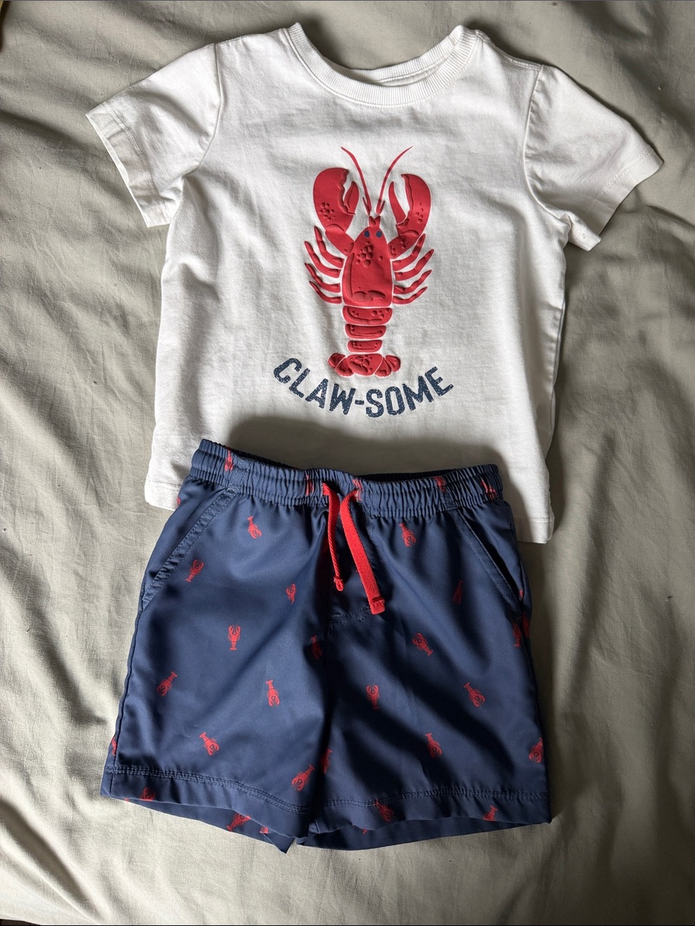 Tommy Bahama White 'Claw-Some' Lobster Tee & Navy Lobster Shorts Set